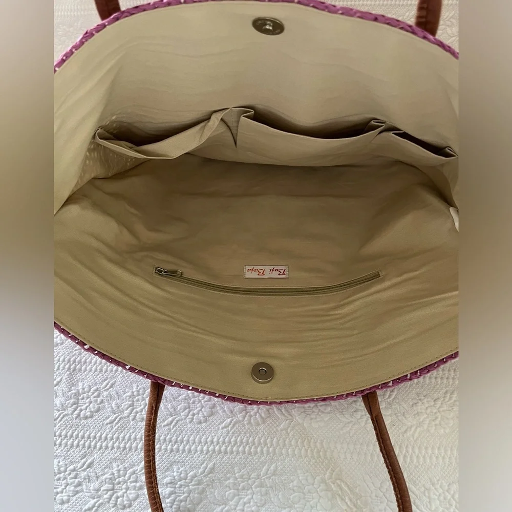 Buji Baja Straw Bag, Purple NWOT